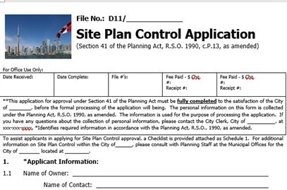 site plan agreement